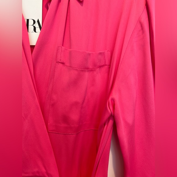 Zara Limited Edition Midi Shirt Dress Fuchsia - Picture 8 of 12